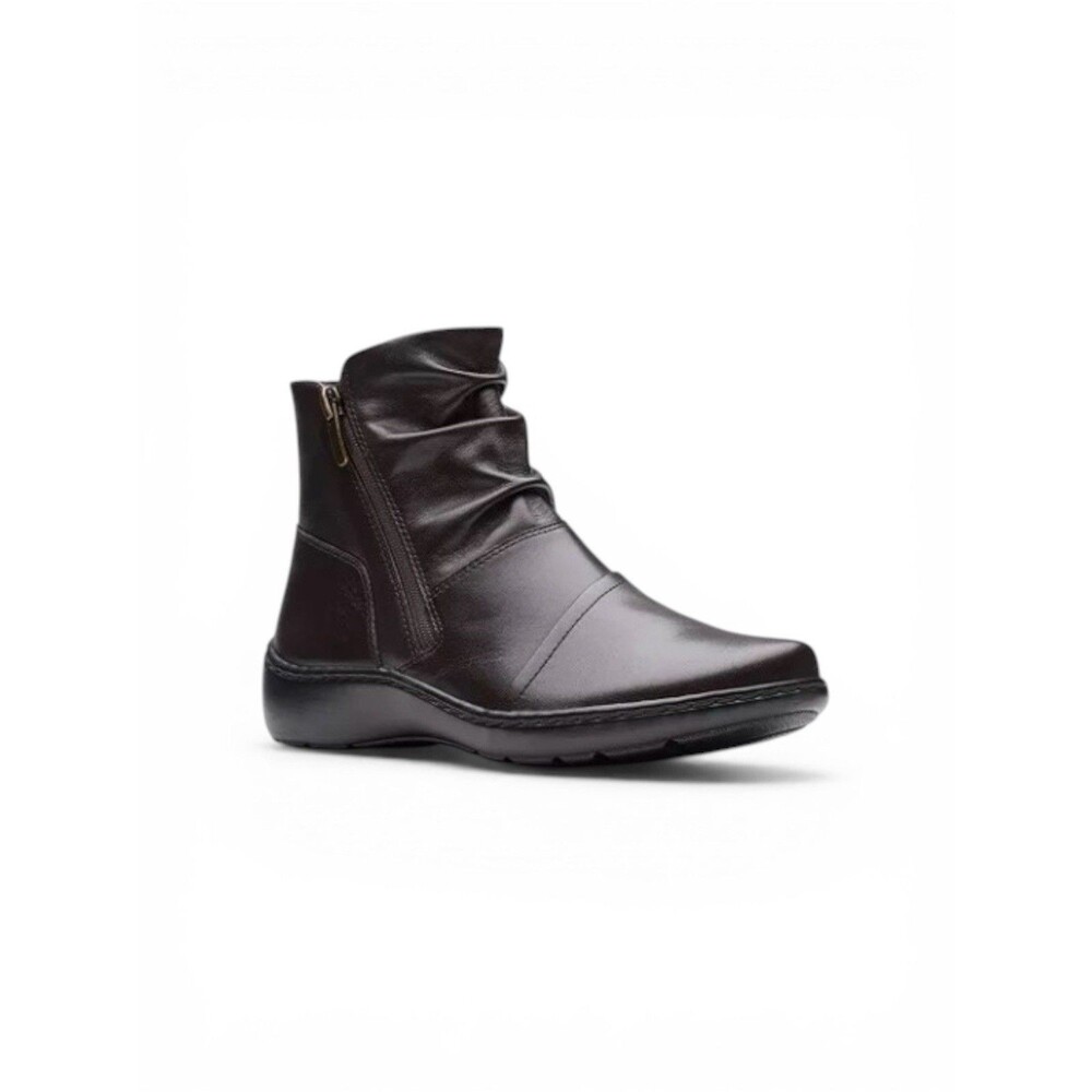 Clarks Collection Cora Pace Boots Brown Leather 11W NIB